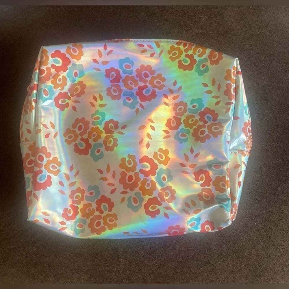 Fresh face flower print cosmetic bag
